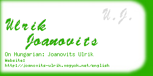 ulrik joanovits business card